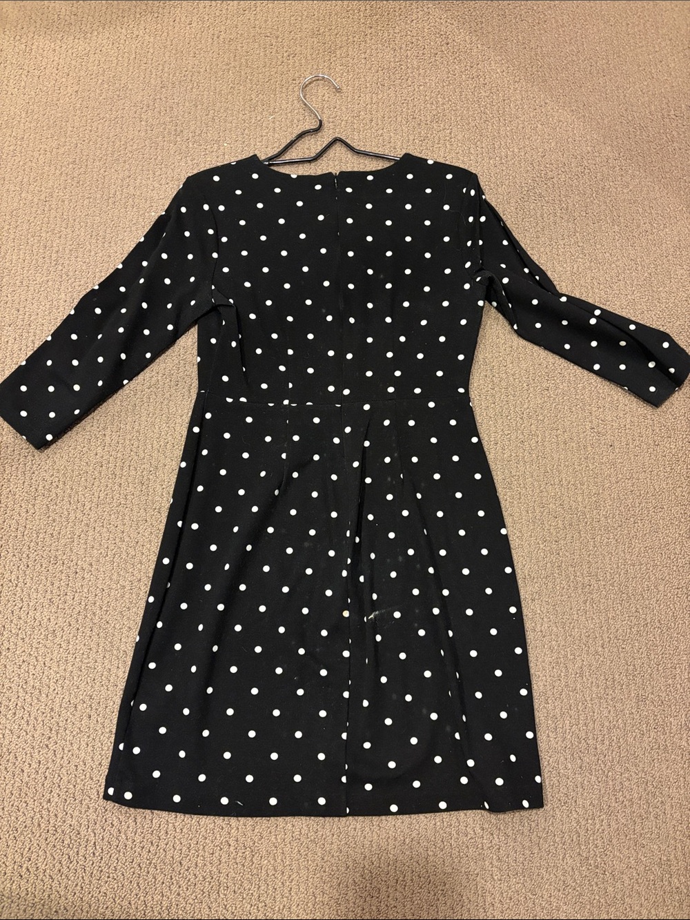 Old Navy Black Dress with White Polka Dots - Long Sleeve - Picture 4 of 4